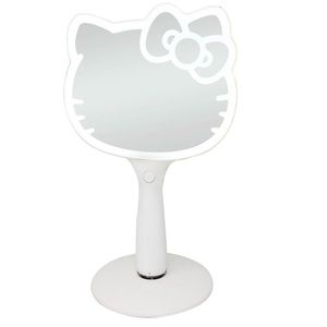 NEW Sanrio Hello Kitty Led Handheld Makeup Mirror With Standing Base